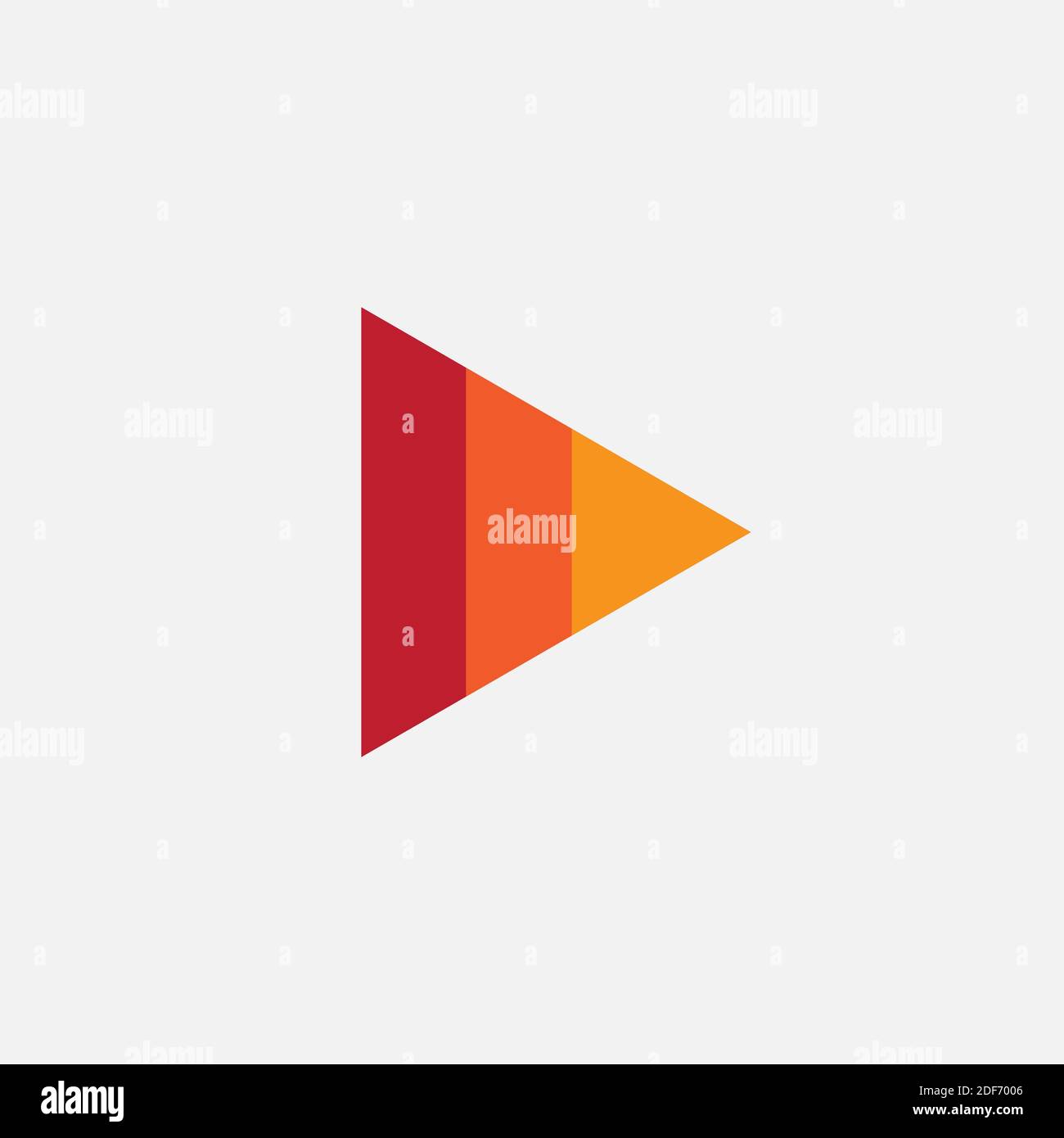 Play button, red colored vector icon on white background Stock Vector