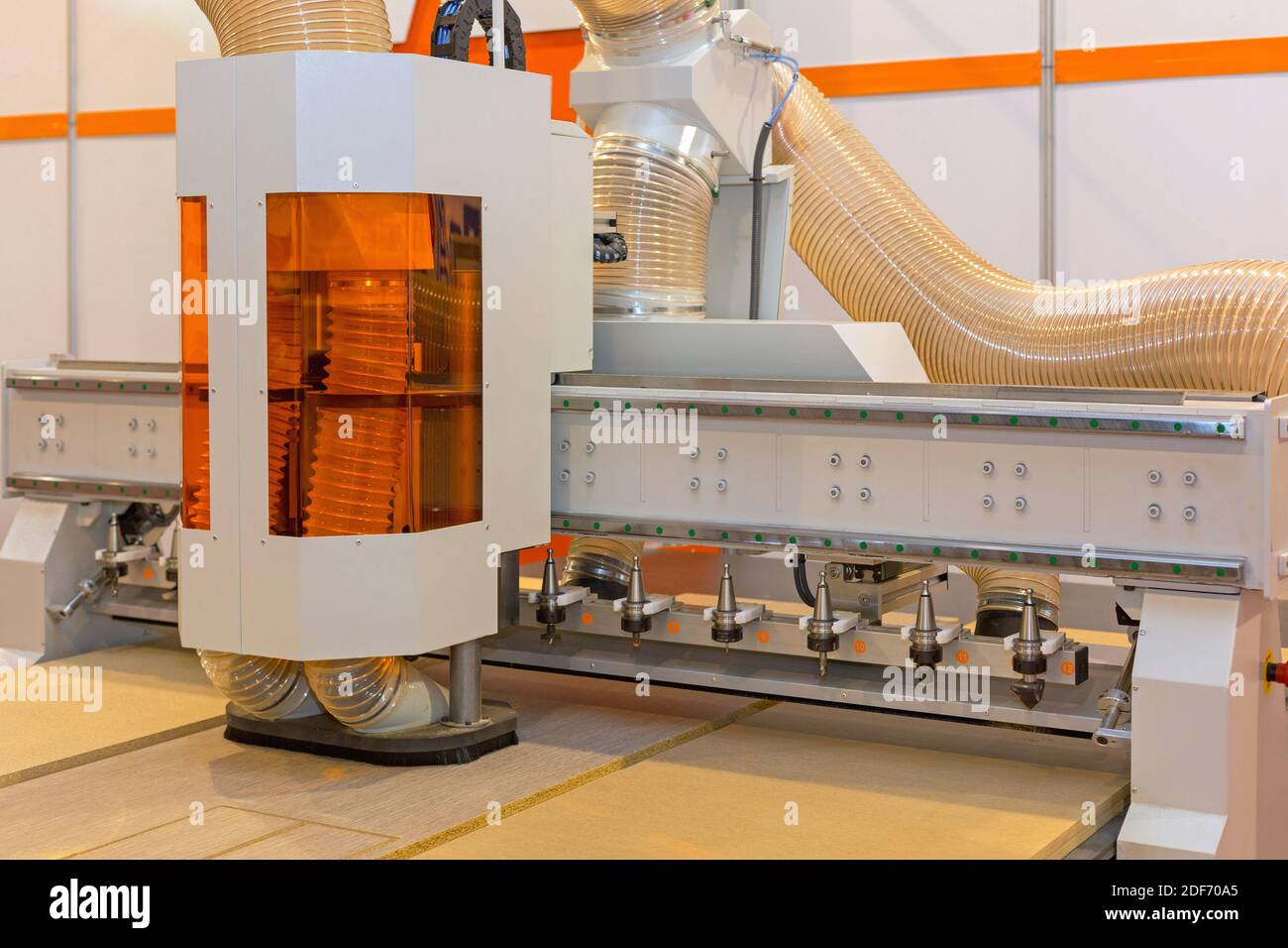 Automated Cnc Wood Router in Furniture Factory Stock Photo - Alamy