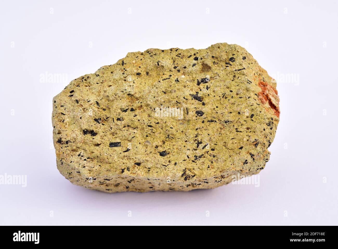 Andesite is an extrusive or volcanic rock. This sample comes from Cabo de Gata Natural Park, Almeria province, Andalucia, Spain. Stock Photo