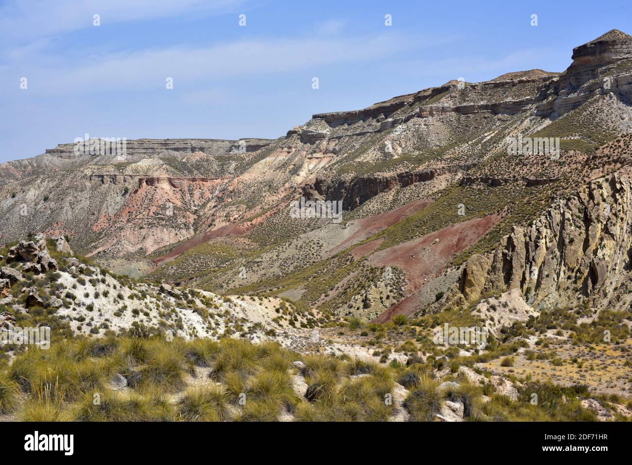 Badlands in Gorafe Desert, Granada province, Andalucia, Spain. Stock Photo