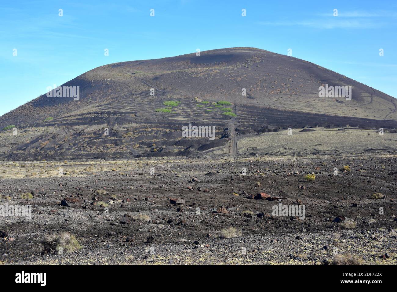 Volcan Montana Negra, Lanzarote Island, Canary Islands, Spain. Stock Photo