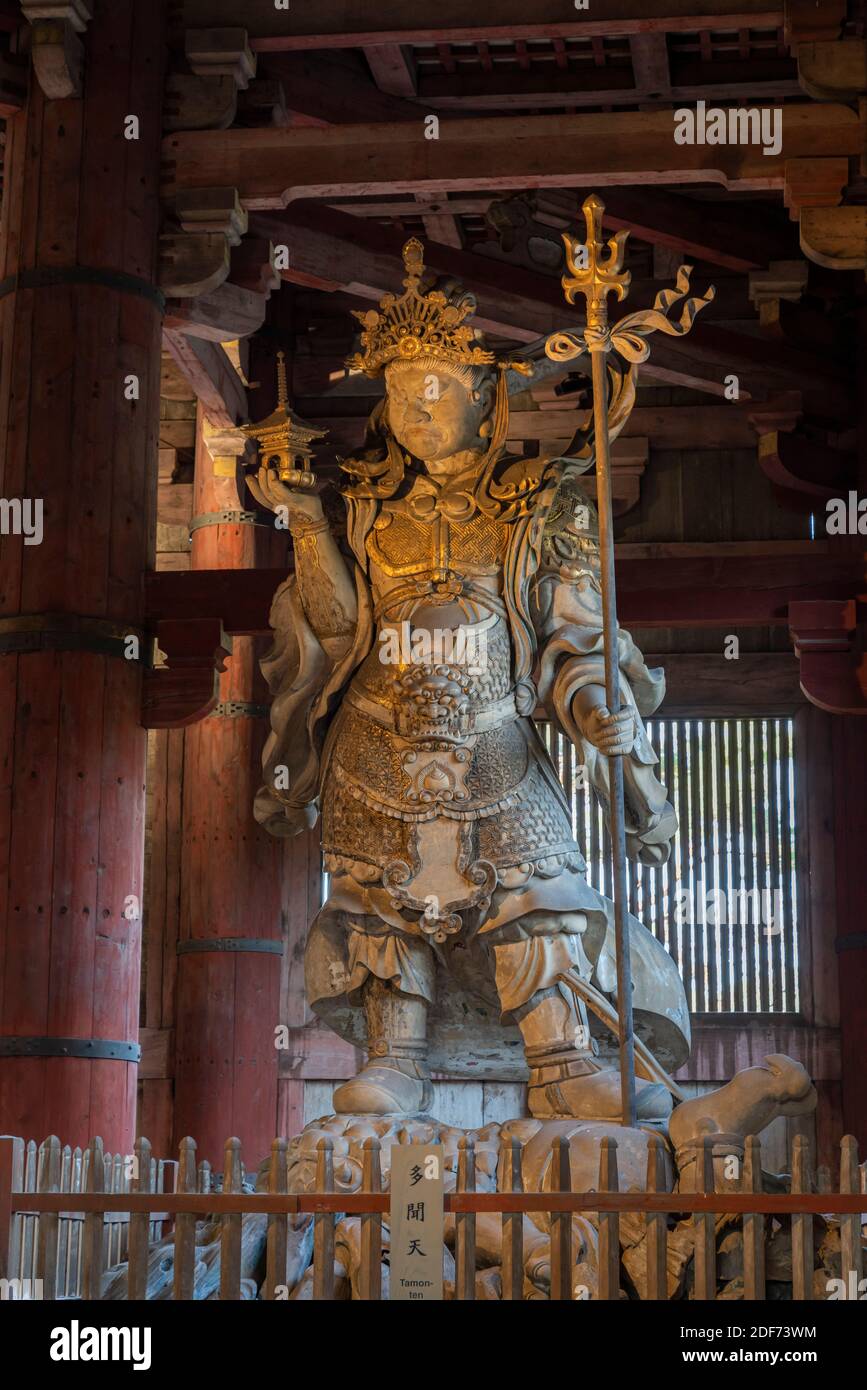 Tamon-ten, Great Buddha Hall (daibutsuden), Tōdai-ji, Nara City, Nara Prefecture, Japan Stock Photo