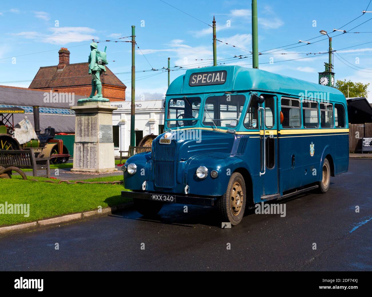 Single deck Guy Motors GS 1950s vintage bus built in Wolverhampton in service at the Black Country Living Museum in Dudley West Midlands England UK Stock Photo