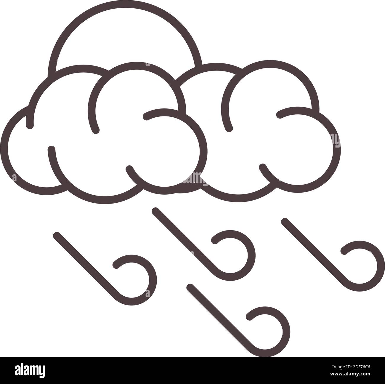weather clouds sun and wind forecast vector illustration line icon ...