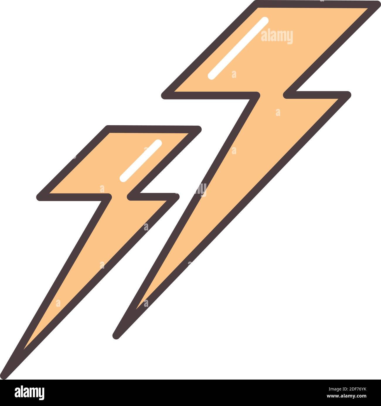 weather lightning power stormy vector illustration line and fill style ...