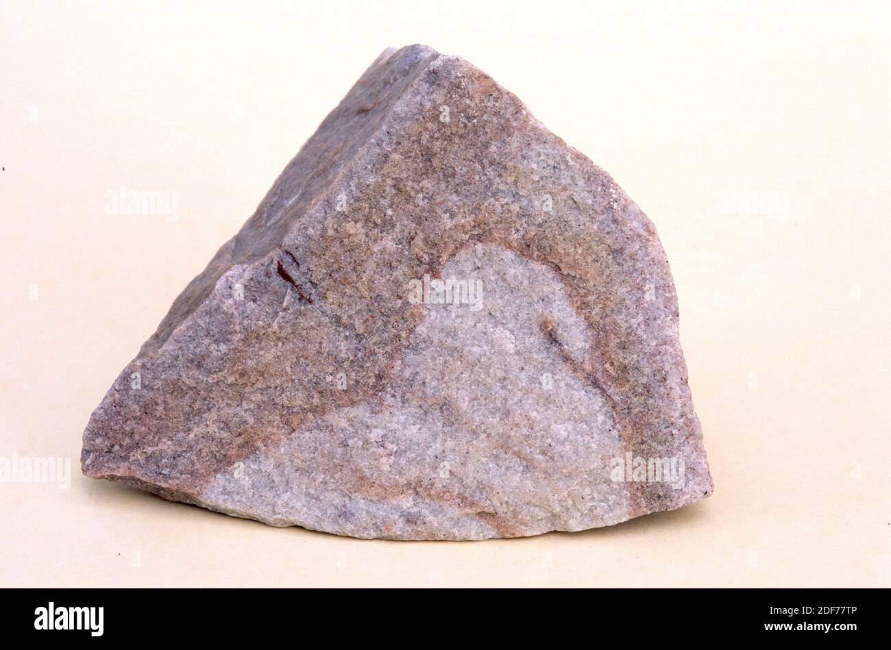 Quartzite is a metamorphic rock composed of quartz. Sample. Stock Photo