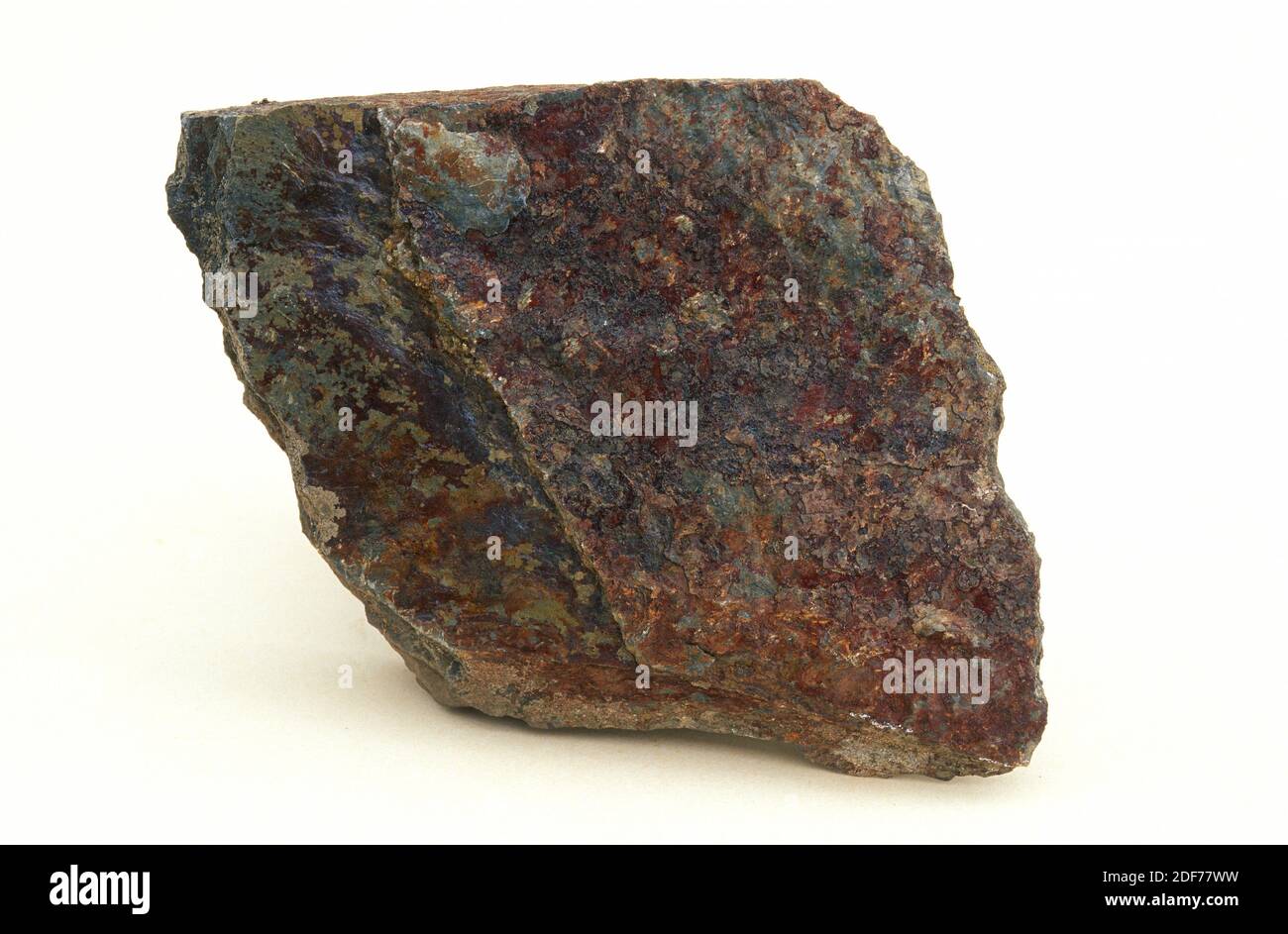 Phyllite is a foliated metamorphic rock intermediate between slate and schist. Sample. Stock Photo