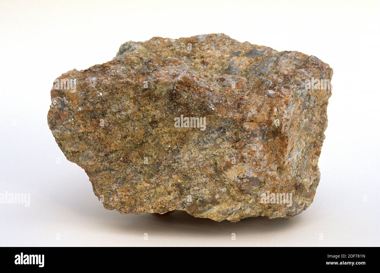 Pegmatite is an igneous subvolcanic rock with similar composition of granite. Sample. Stock Photo