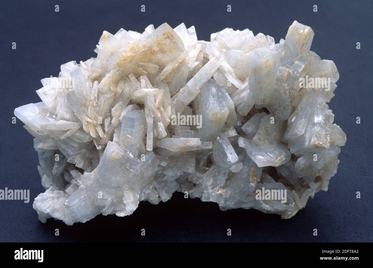 Baryte or barite is a barium sulfate mineral. Crystallized sample Stock