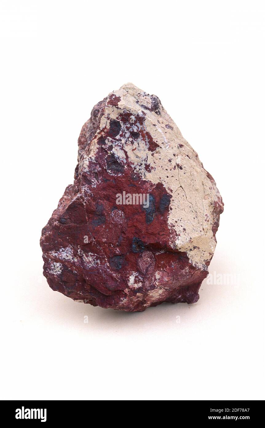 Bauxite is a sedimentary rock but is treated as mineral because it is the main aluminium ore. Sample. Stock Photo
