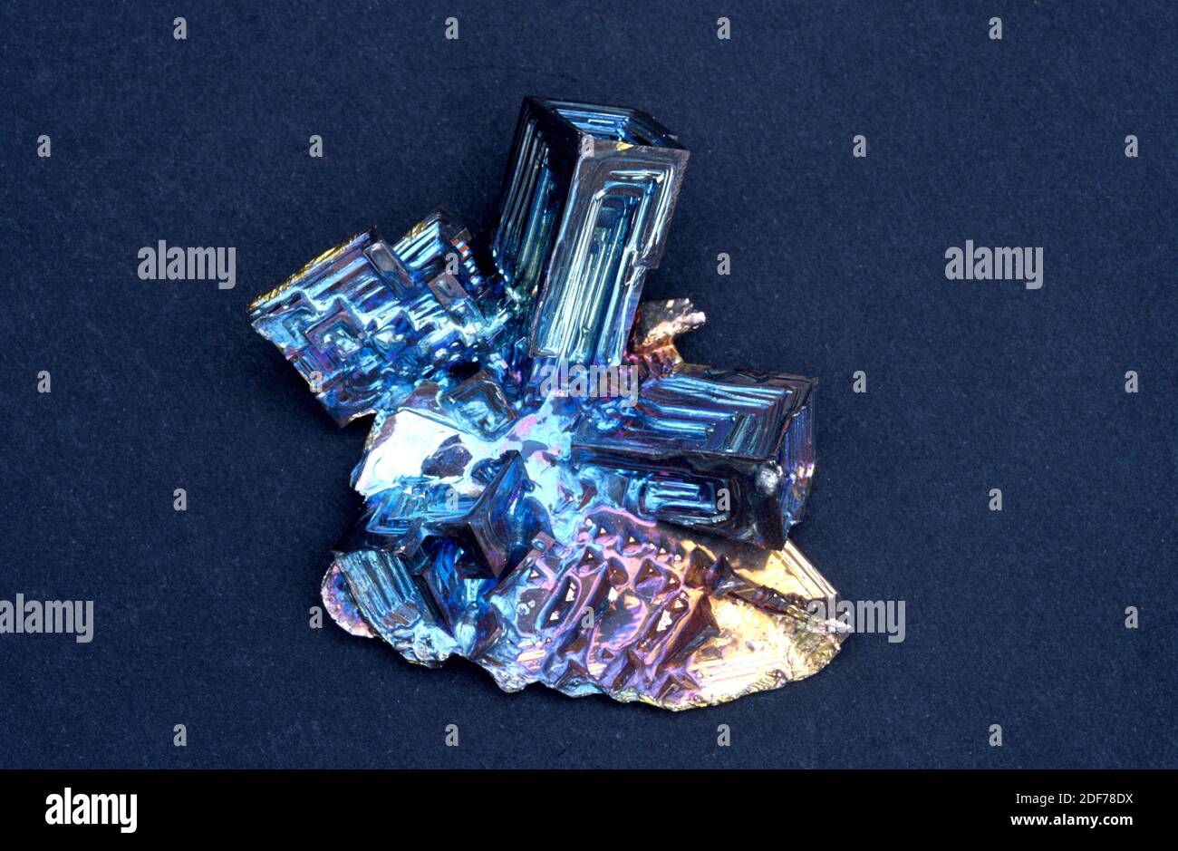 Synthetic bismuth crystals. Stock Photo