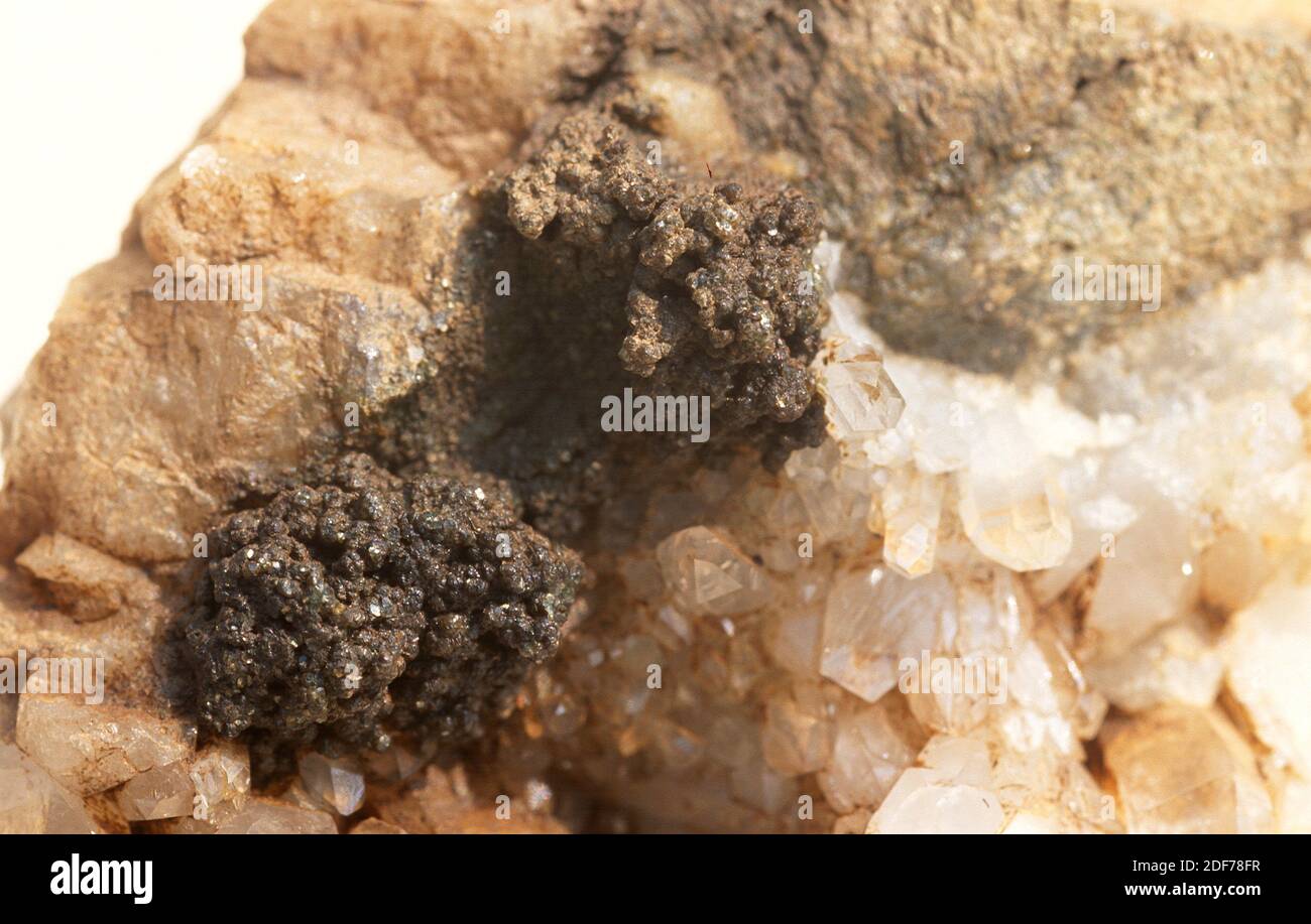 Chlorite is a group of silicates. Sample. Stock Photo