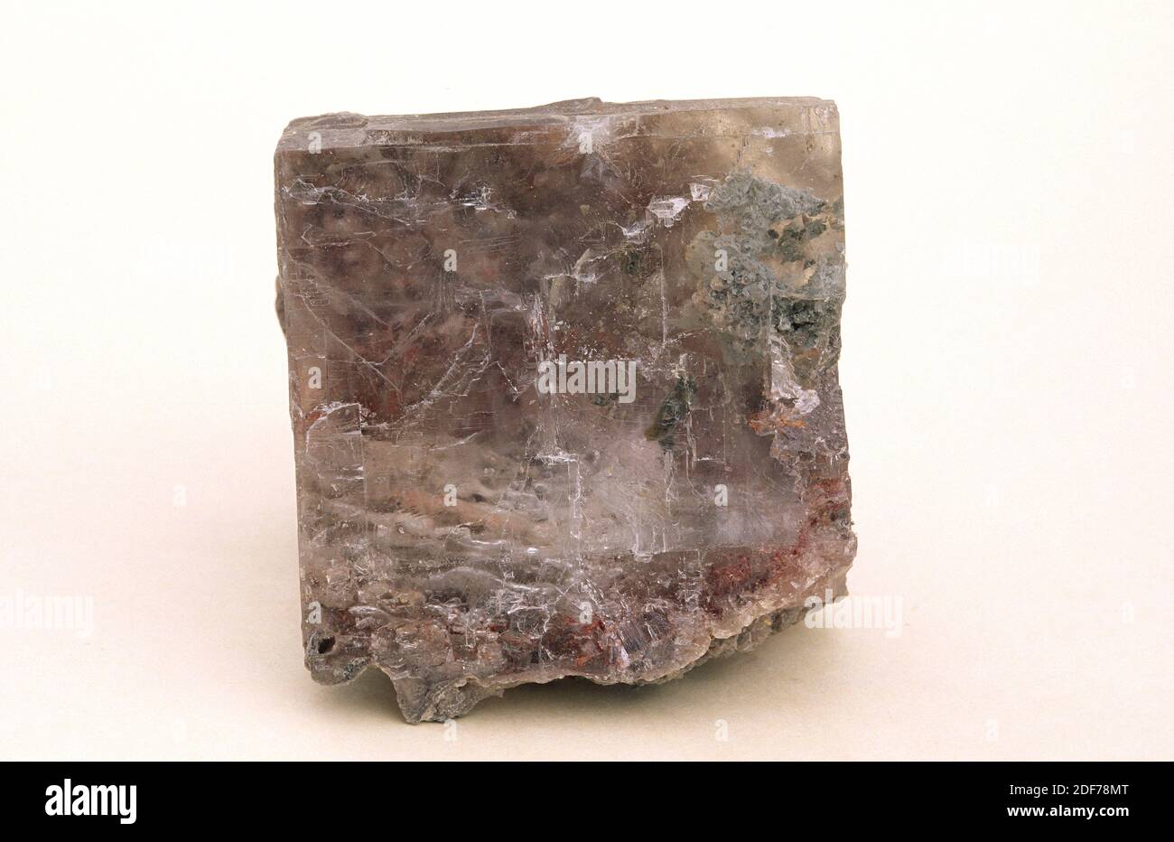 Halite or rock salt is a sodium chloride mineral. Sample. Stock Photo