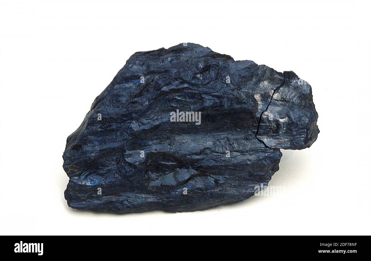 Graphite is a native element mineral composed by carbon. Sample. Stock Photo