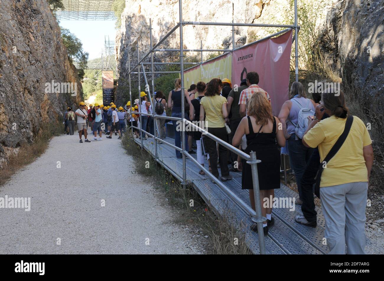 Archaeological site of Atapuerca World Heritage, guided visit. Burgos province, Castilla y Leon, Spain. Stock Photo