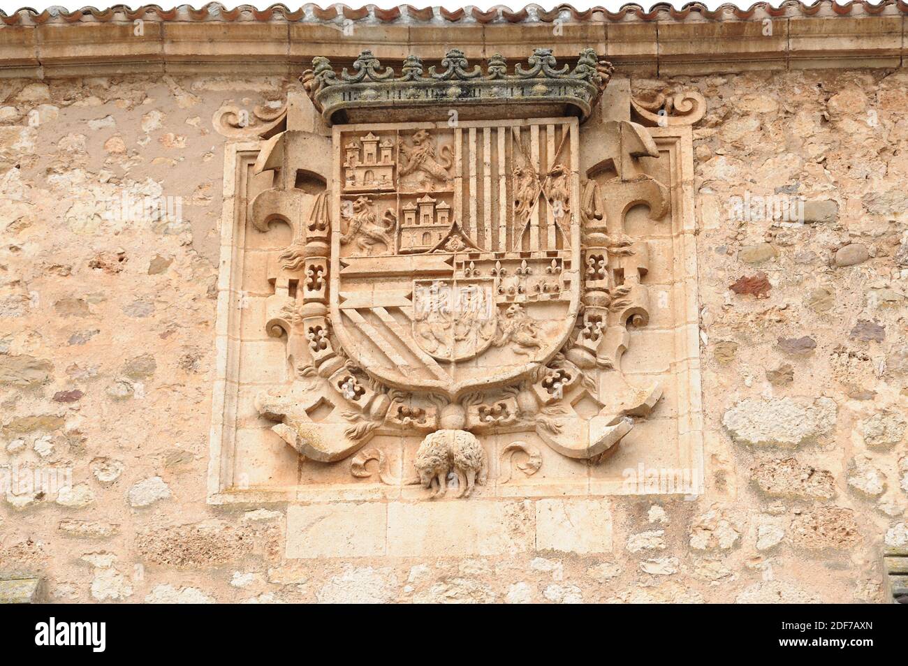 Covarrubias, coat of arms. Burgos province, Castilla y Leon, Spain. Stock Photo