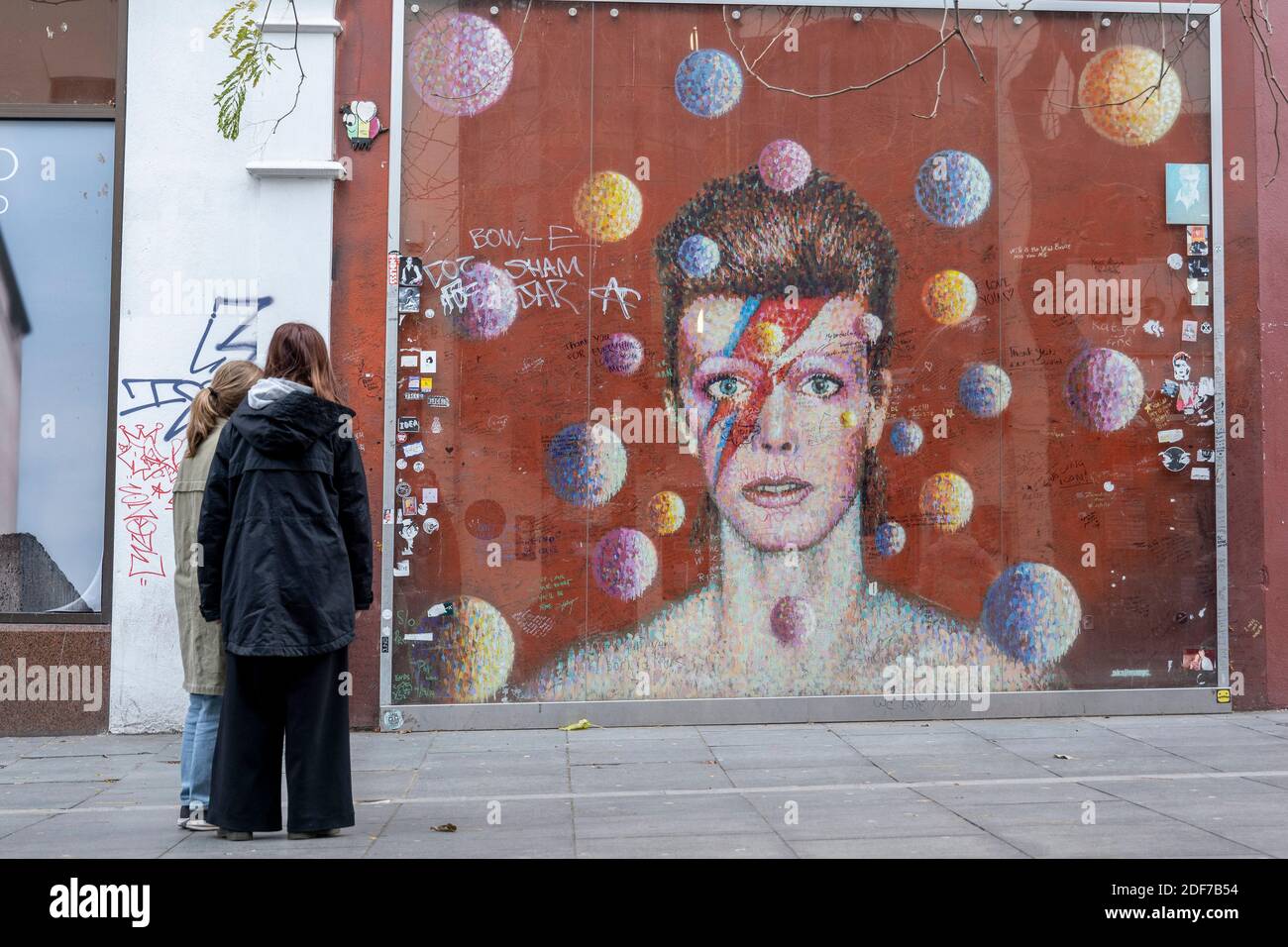 David Bowie memorial on Tunstall Road in Brixton on the 21st November 2020 in the London borough of Lambeth in the United Kingdom. © Sam Mellish Stock Photo
