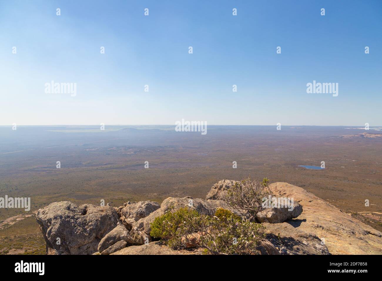 Look into the Cape Le Grand National Park from Top of Frenchman's Peak, Western Australia Stock Photo