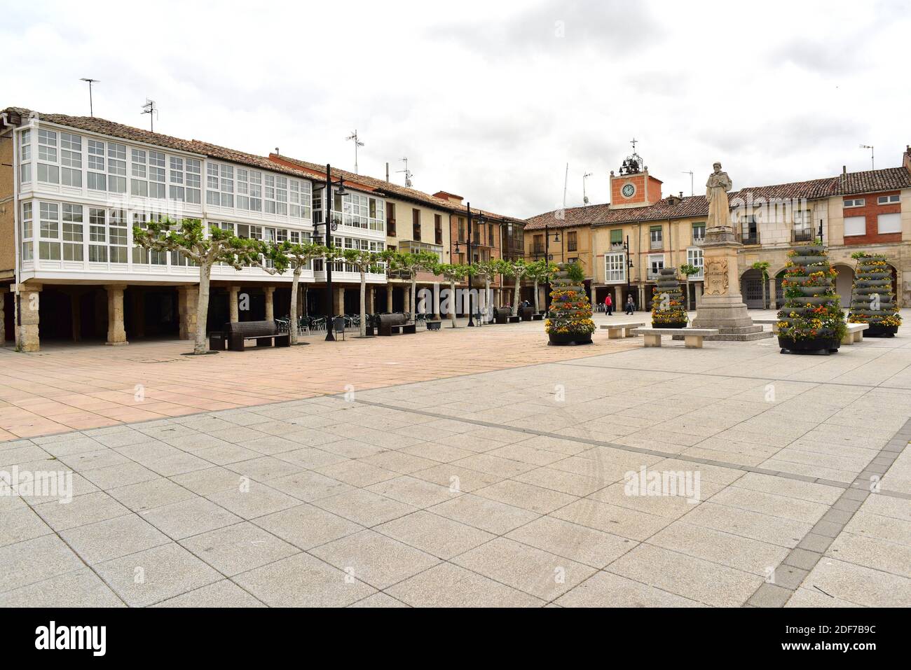 Villadiego, main square. Burgos province, Castilla y Leon, Spain. Stock Photo