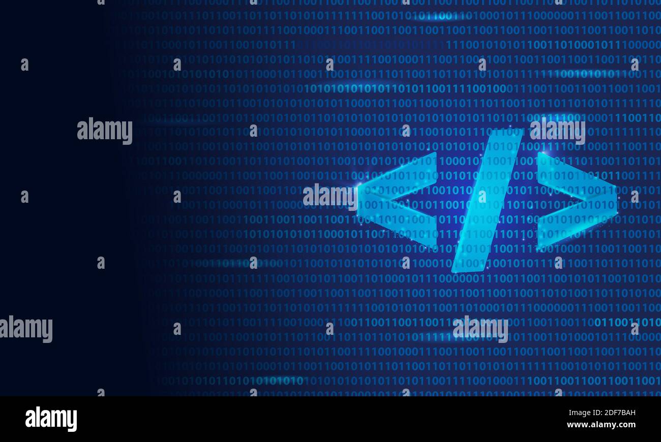 Wireframe of geometric binary code polygonal design. Low poly digital vector illustration. Light connection structure of modern graphics. Stock Photo
