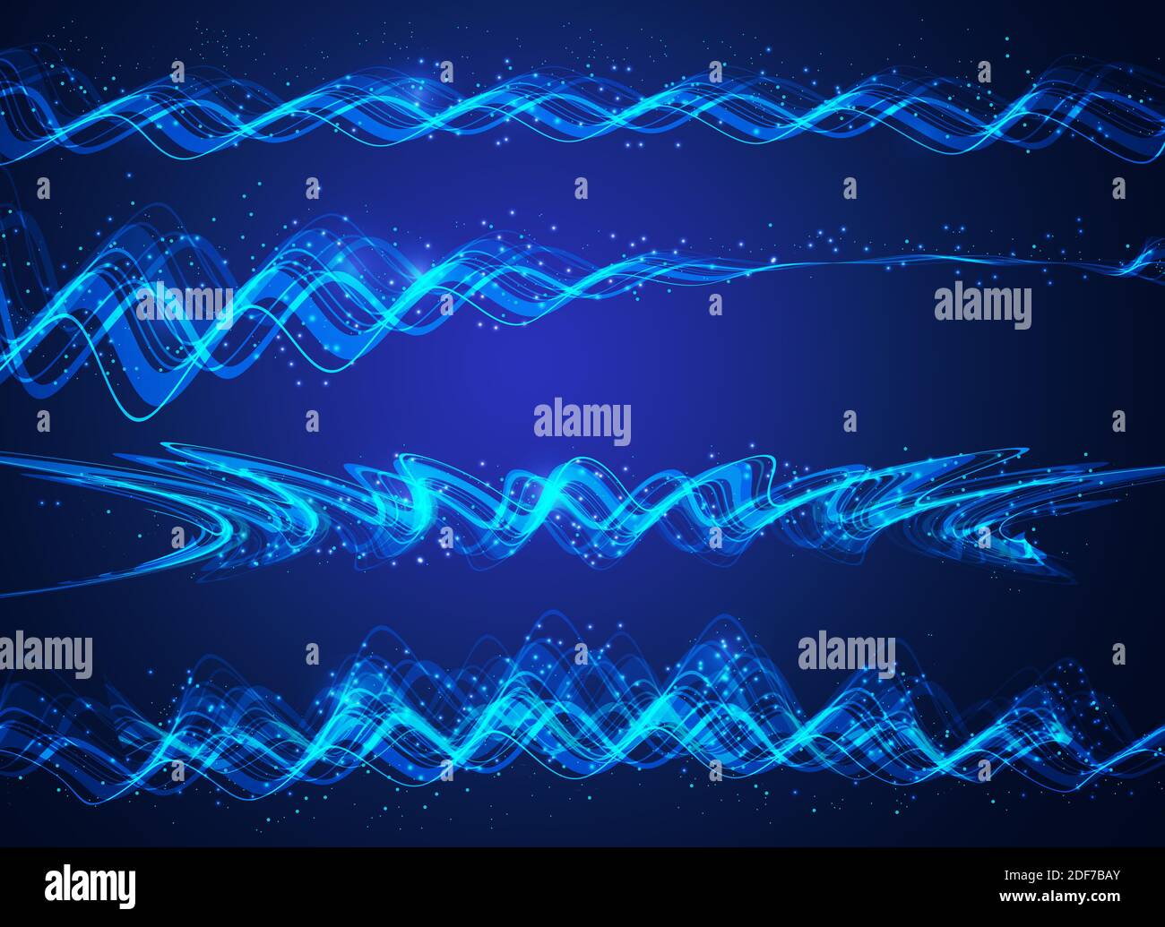 Wireframe of blue waves. Low poly digital vector illustration. Modern hi-tech graphic. Stock Photo