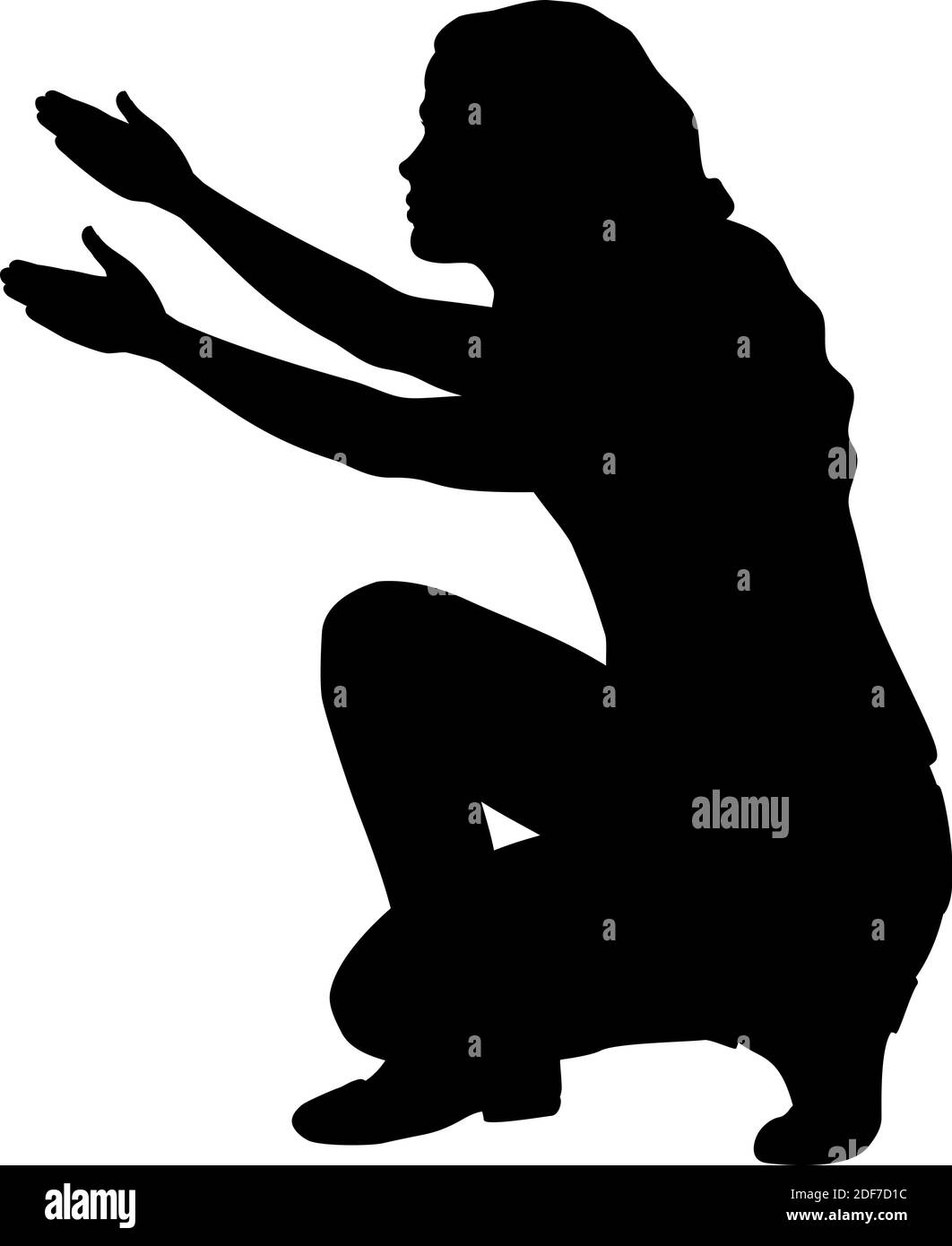 Girl kneeling silhouette hi-res stock photography and images - Alamy