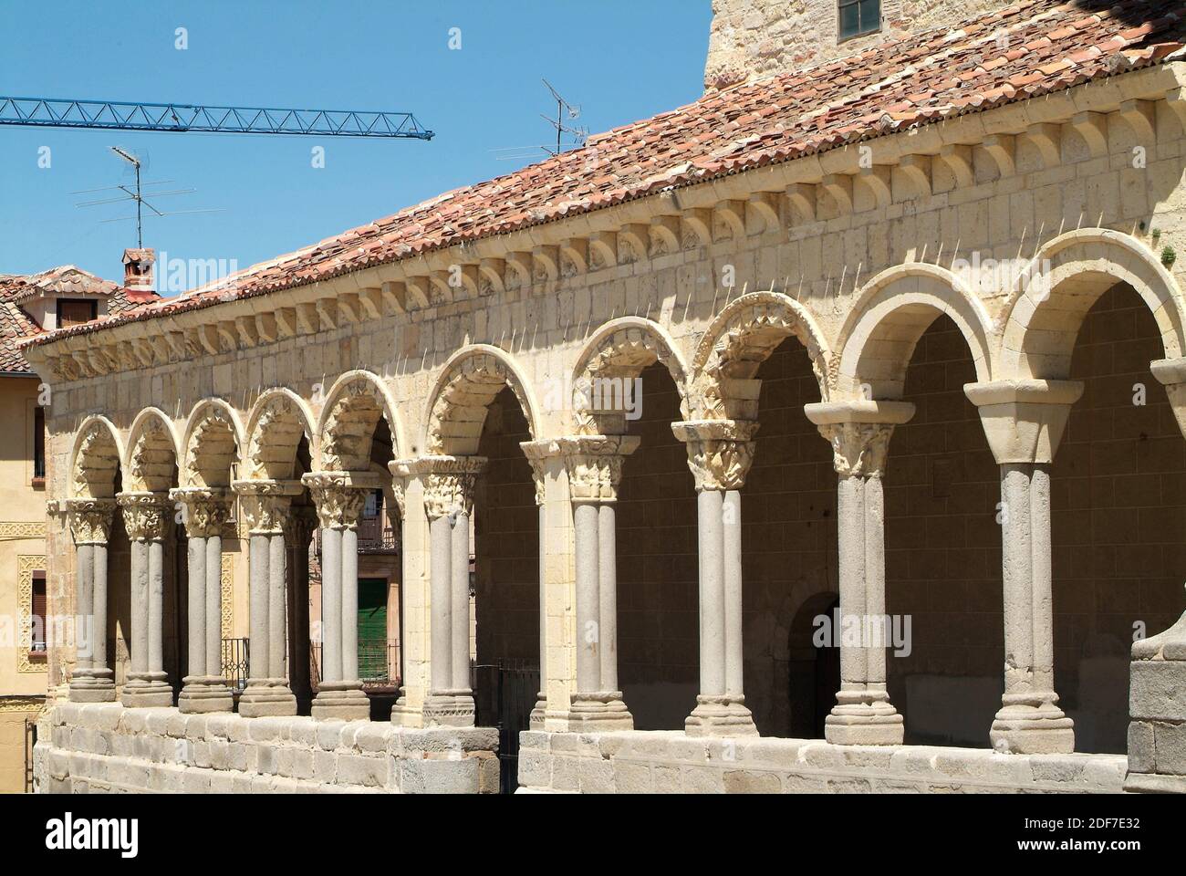 Segovia, San Martin church (romanesque 12th century). Portico. Castilla y Leon, Spain. Stock Photo