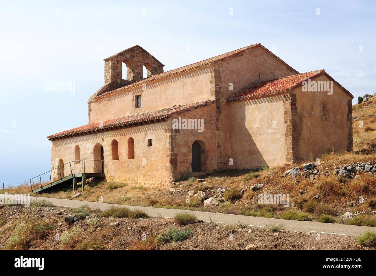 Gormaz, San Miguel Hermitage (romanesque 11th century). Soria province, Castilla y Leon, Spain. Stock Photo