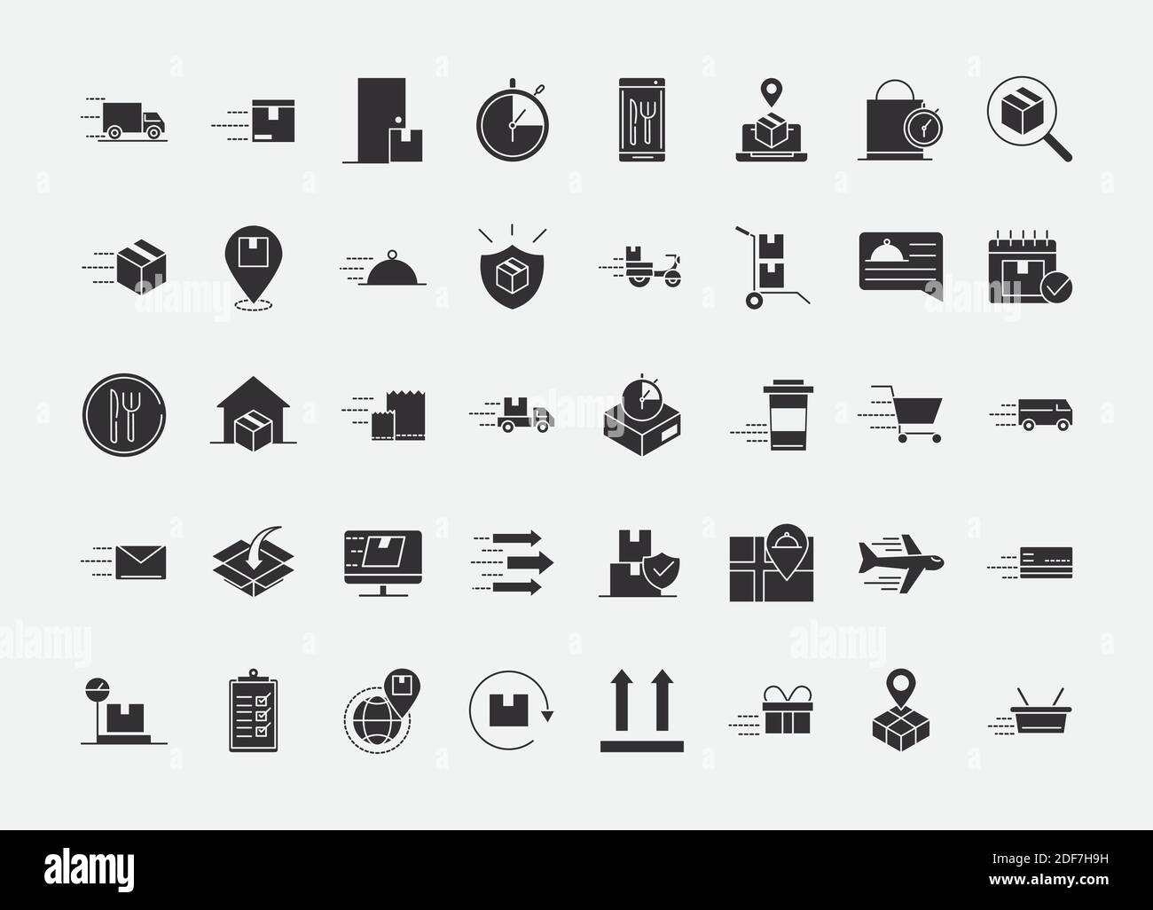 delivery service icons express tracking order transport vector