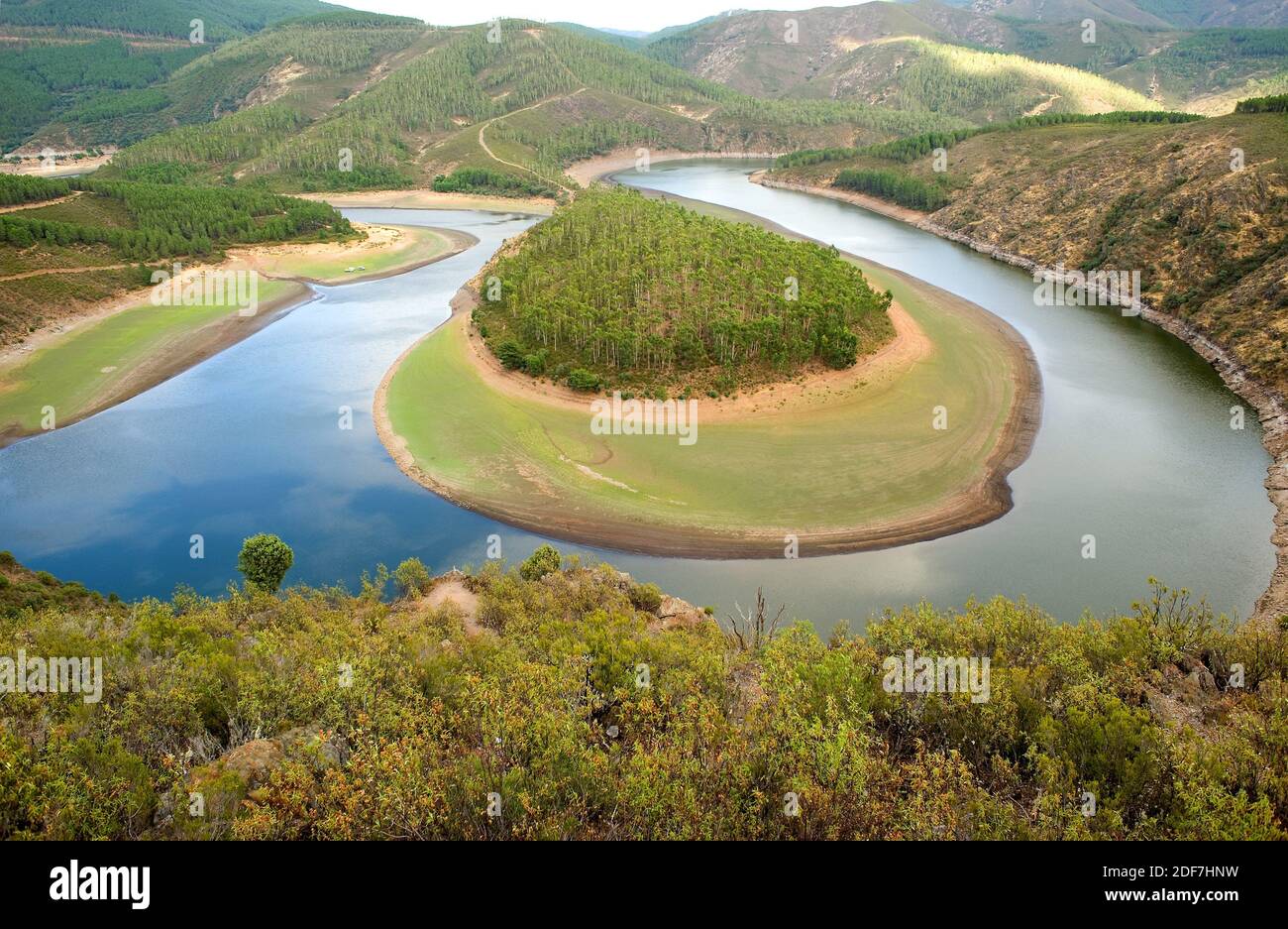 Melero meander, Alagon River. Las Hurdes, Caceres province, Extremadura, Spain. Stock Photo
