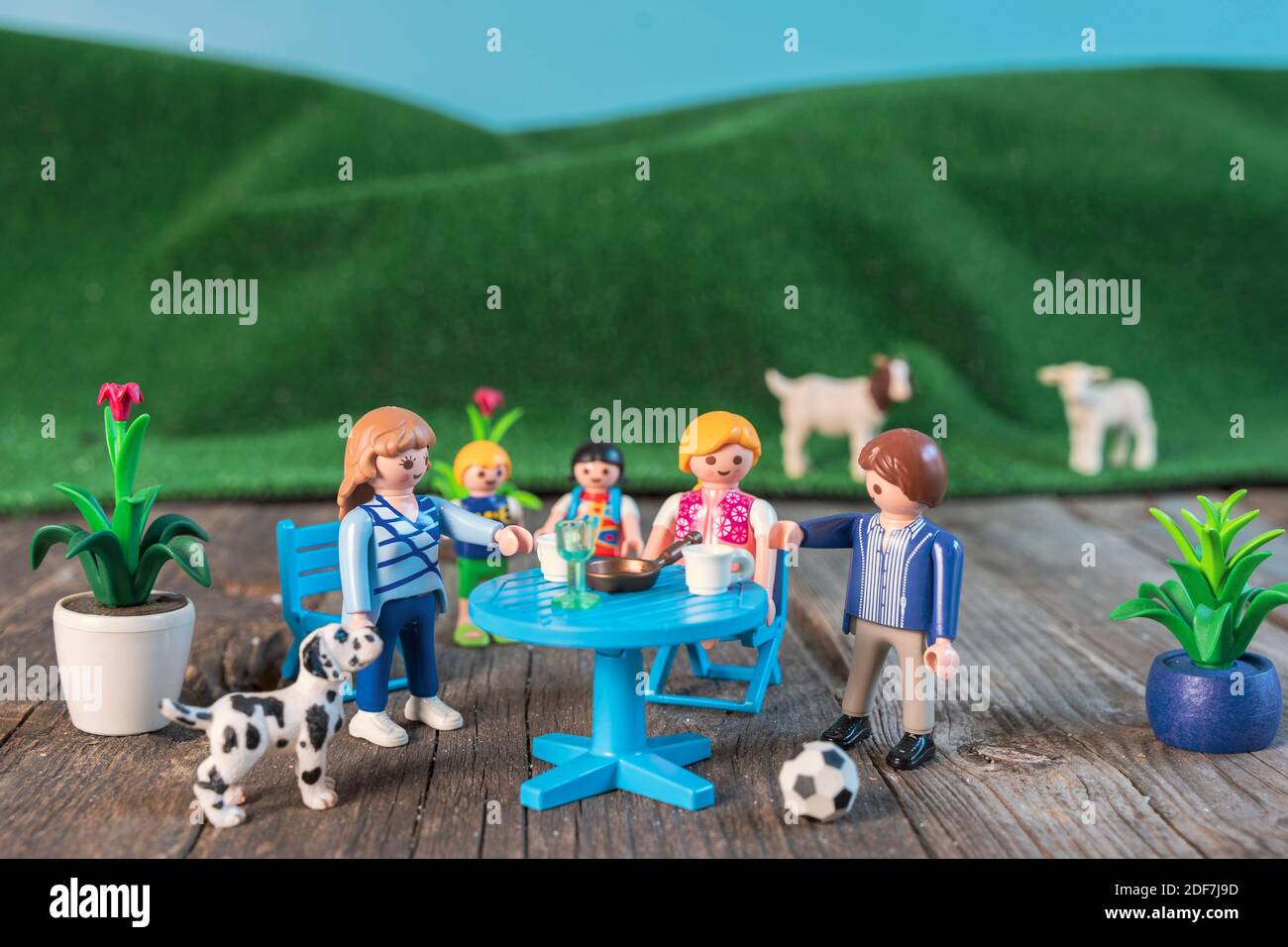 CREMONA, ITALY - NOVEMBER, 2020: Playmobil standard family having a party  outdoor. Playmobil toy line exist since 1975 and is produced by the german  c Stock Photo - Alamy