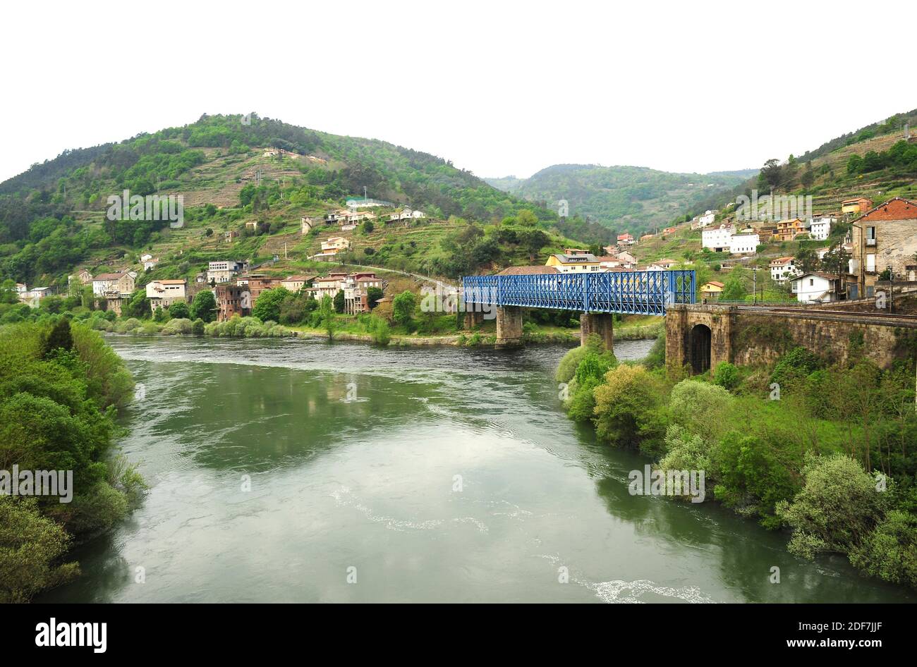Os Peares, Miño and Sil rivers confluence. Ourense province, Galicia, Spain. Stock Photo