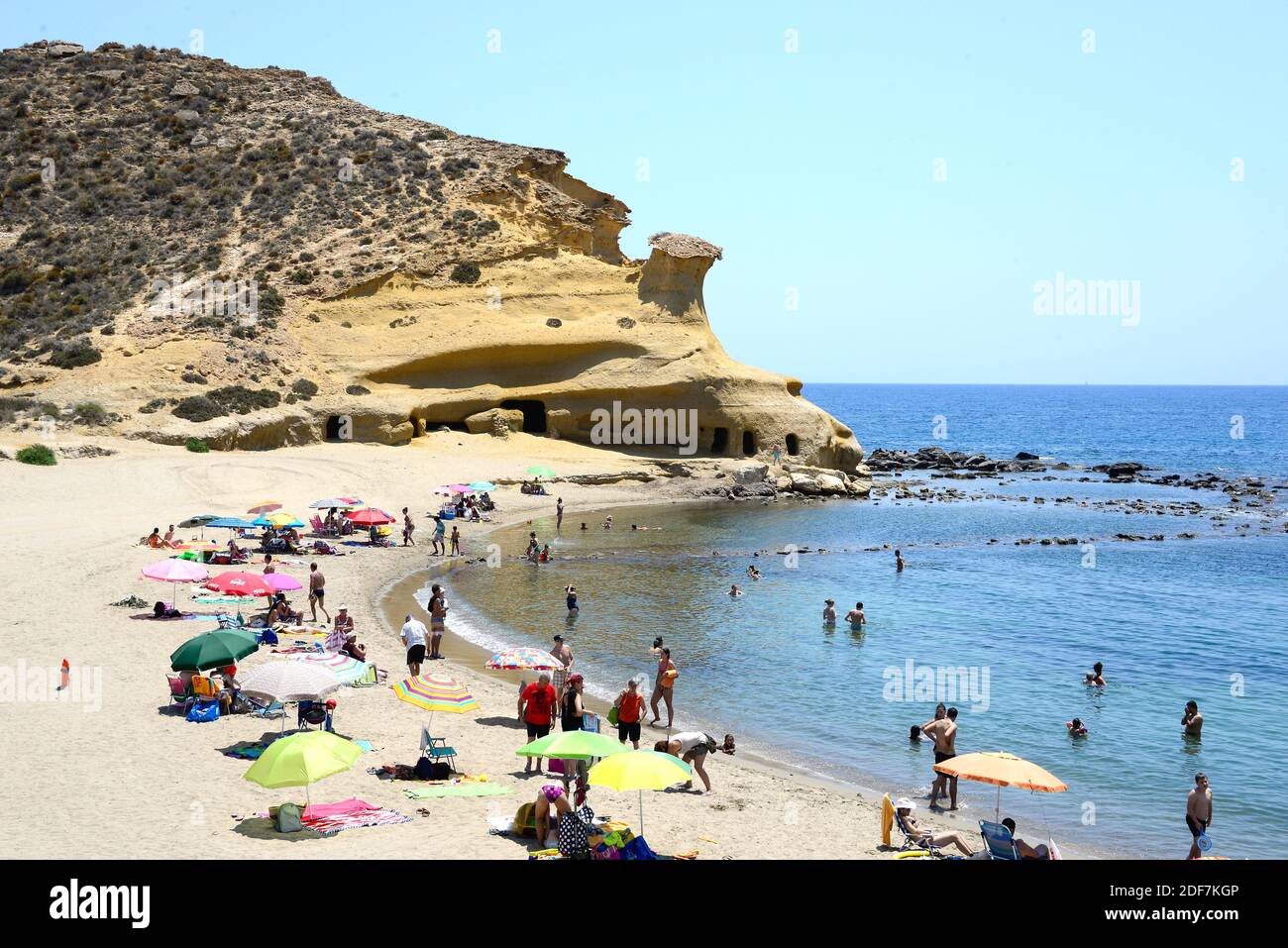 Playa de los Cocedores o Cala Cerrada. Aguilas (Murcia) and Pulpi (Almeria) border, Spain. Stock Photo