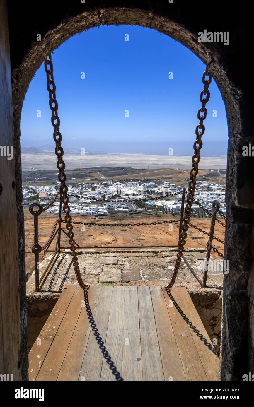 Spain, Canaries Islands, Lanzarote, The Pirates Museum located in the castle of Santa Barbara on the hill above the village of Teguise Stock Photo