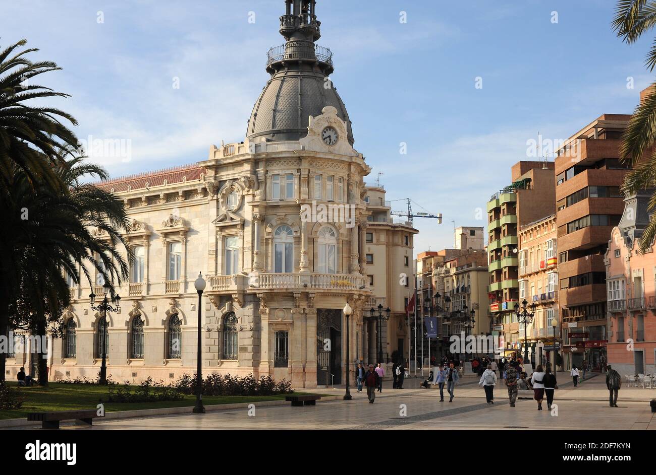 Cartagena Palacio Consistorial by Tomas Rico architect (Modernism). Murcia, Spain. Stock Photo