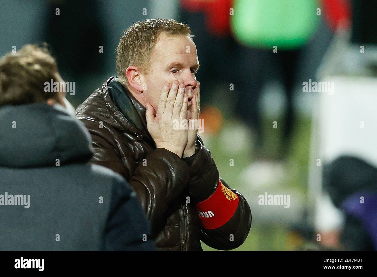 Mechelen's head coach Wouter Vrancken reacts during a soccer match between KAS Eupen and KV Mechelen, Thursday 03 December 2020 in Eupen, a postponed Stock Photo
