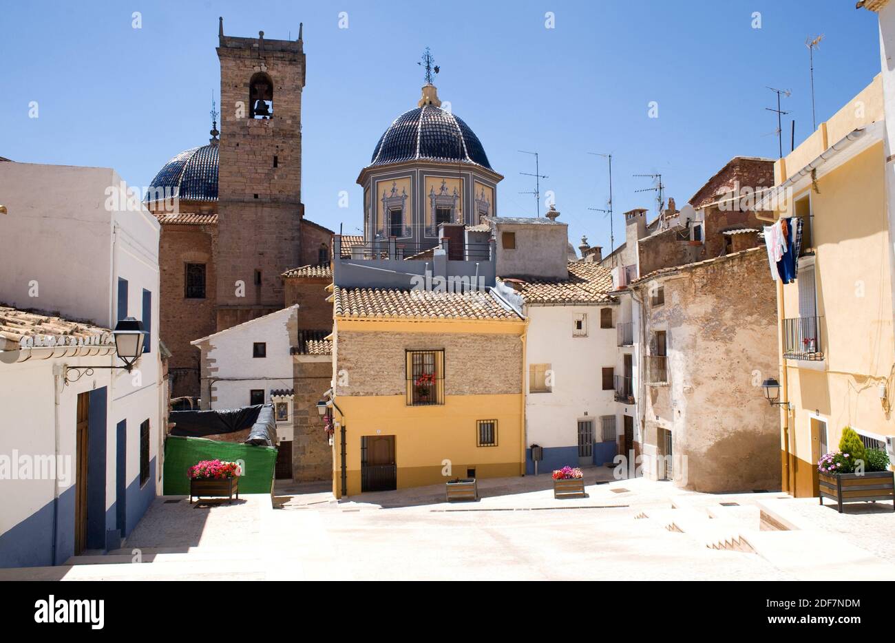 Onda, old town and La Asuncion church. Plana Baixa, Castellon, Comunidad Valenciana, Spain. Stock Photo