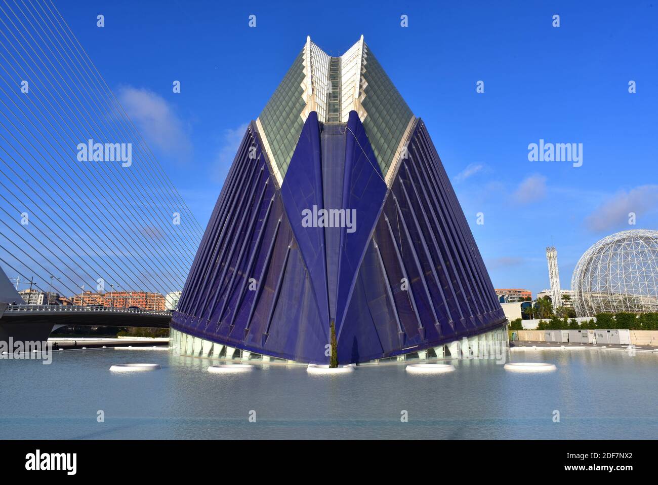 Valencia, Ciutat de les Arts i les Ciencies by Santiago Calatrava. Agora. Comunidad Valenciana, Spain. Stock Photo