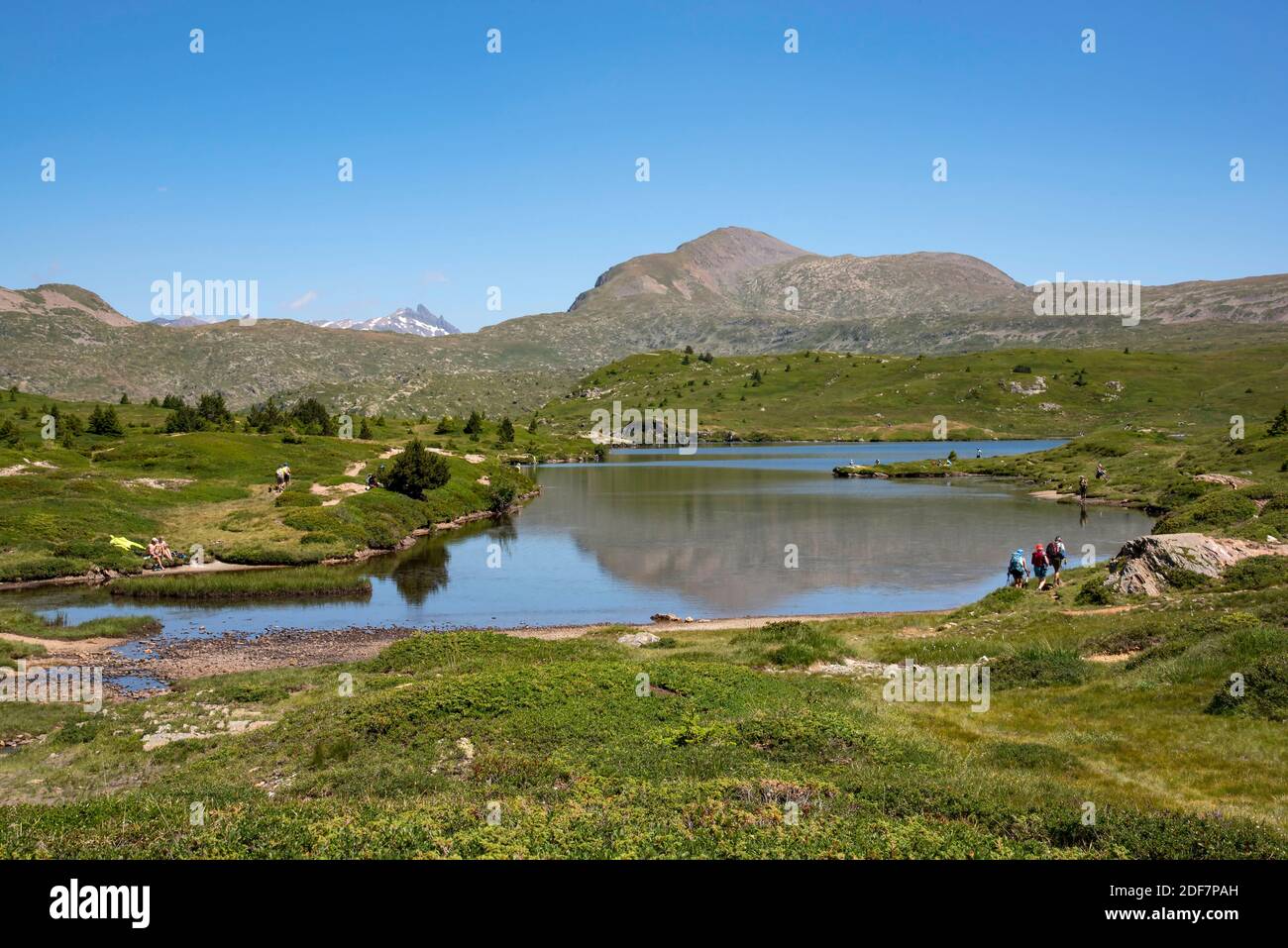 France, Isere,Taillefer massif, hiking to Fourchu Lake and the crete of Mount Galbert Stock Photo