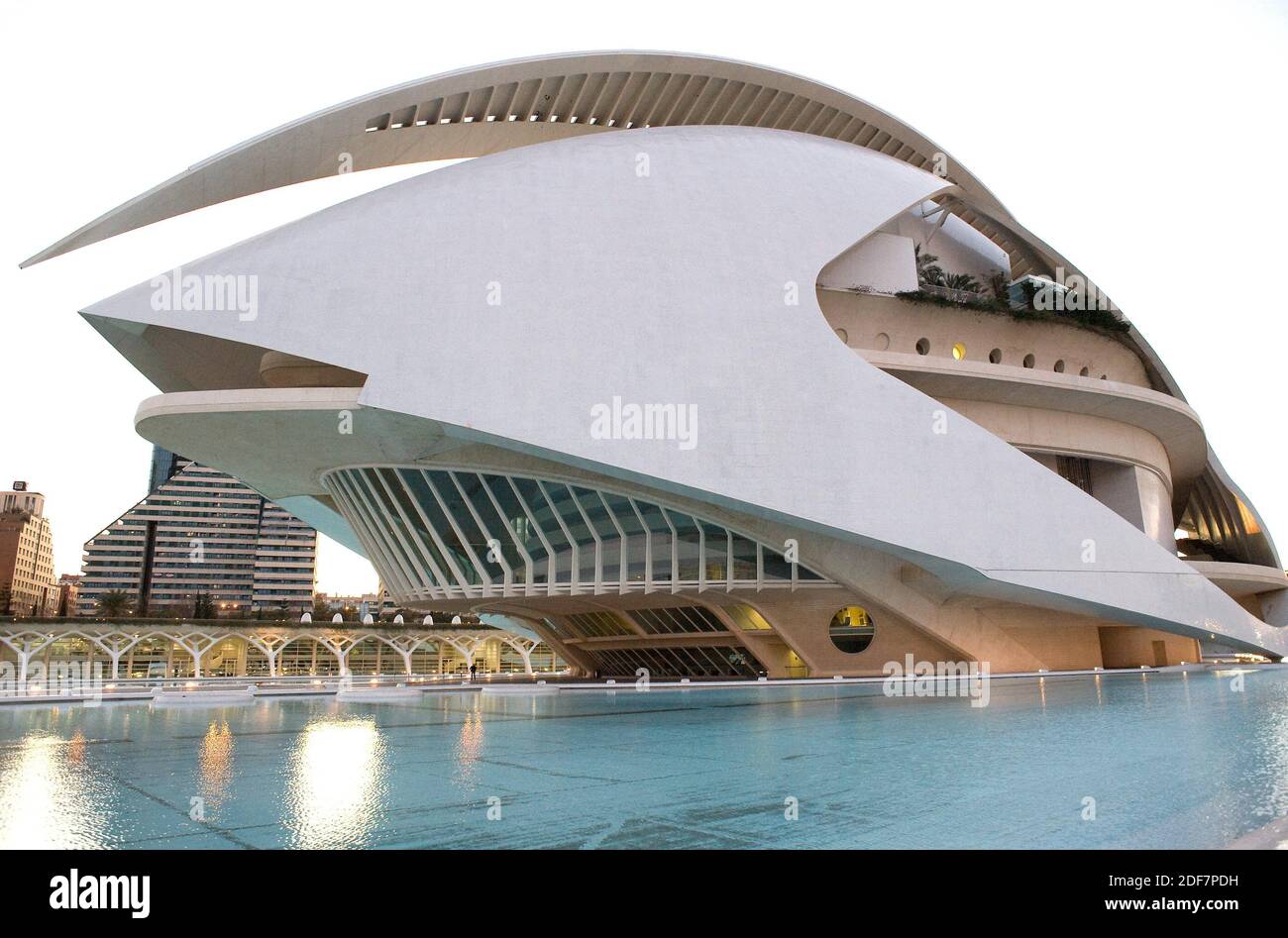 Valencia, Ciutat de les Arts i les Ciencies by Santiago Calatrava. Palau de les Arts. Comunidad Valenciana, Spain. Stock Photo