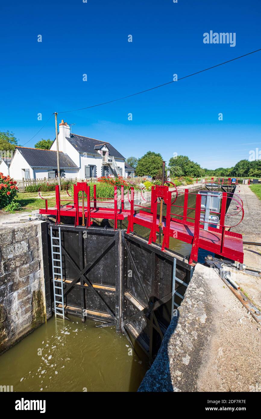 France, LoireAtlantique, Heric, Canal from Nantes to Brest, Pas d'H