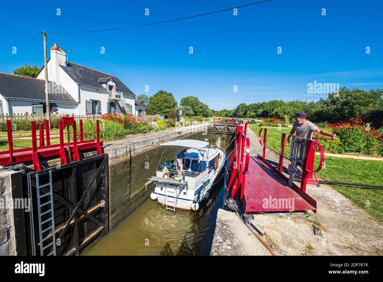 France, LoireAtlantique, Heric, Canal from Nantes to Brest, Pas d'H