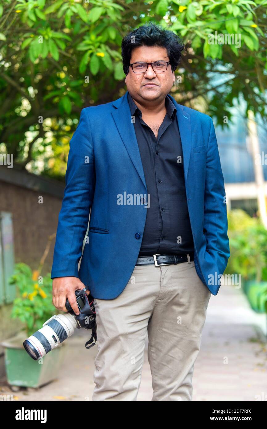 Bangladesh â. “ January 24, 2018: An Outdoor portrait of the modern film director and screenwriter artist Dipankar Dipon at Banani, Dhaka. Stock Photo