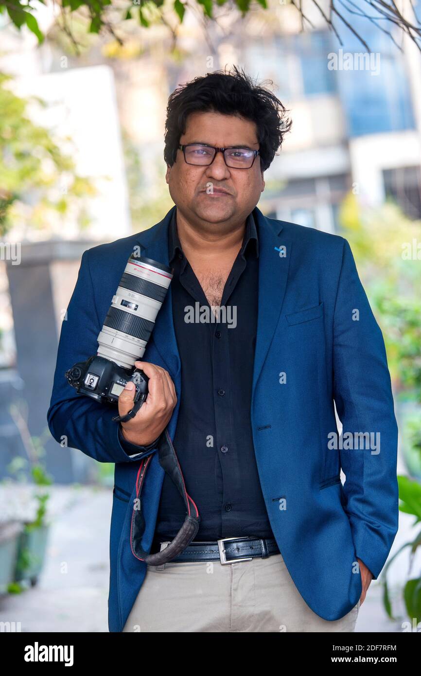 Bangladesh â. “ January 24, 2018: An Outdoor portrait of the modern film director and screenwriter artist Dipankar Dipon at Banani, Dhaka. Stock Photo