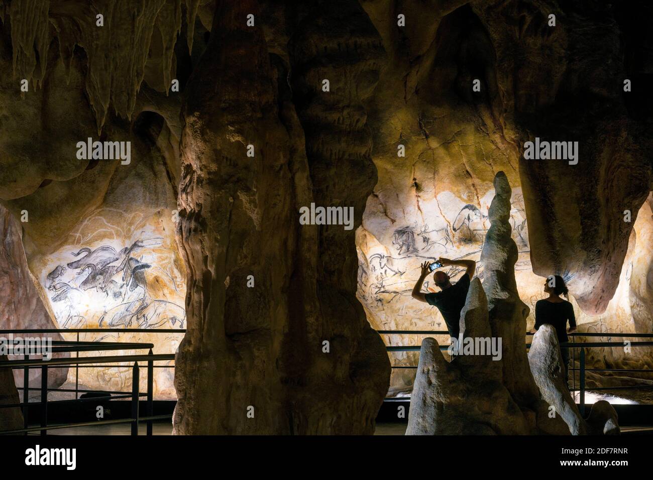 France, Ardeche, Vallon Pont d'Arc, Cavern of Pont d'Arc, exact replica ...