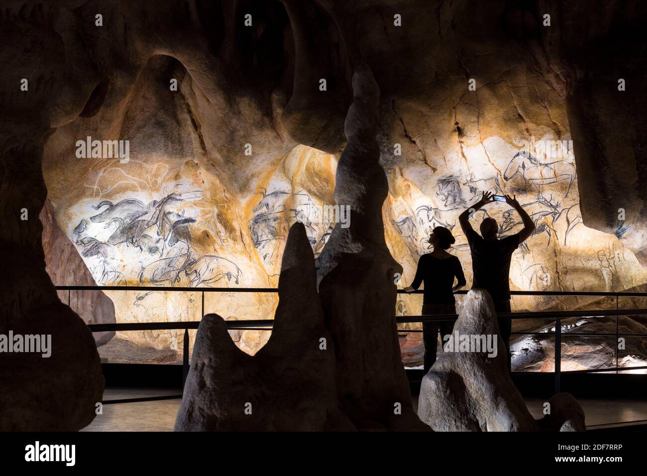 France, Ardeche, Vallon Pont d'Arc, Cavern of Pont d'Arc, exact replica ...