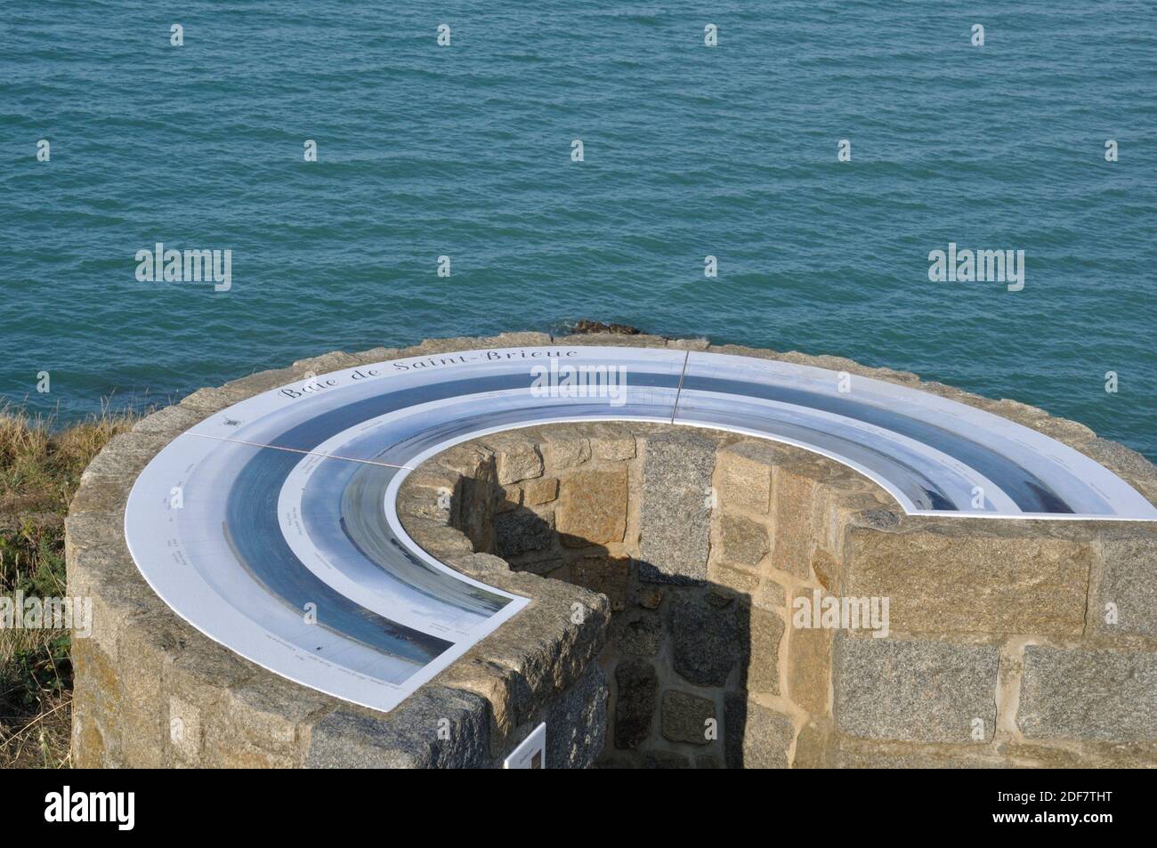 Orientation table in Hillion in Brittany. Stock Photo