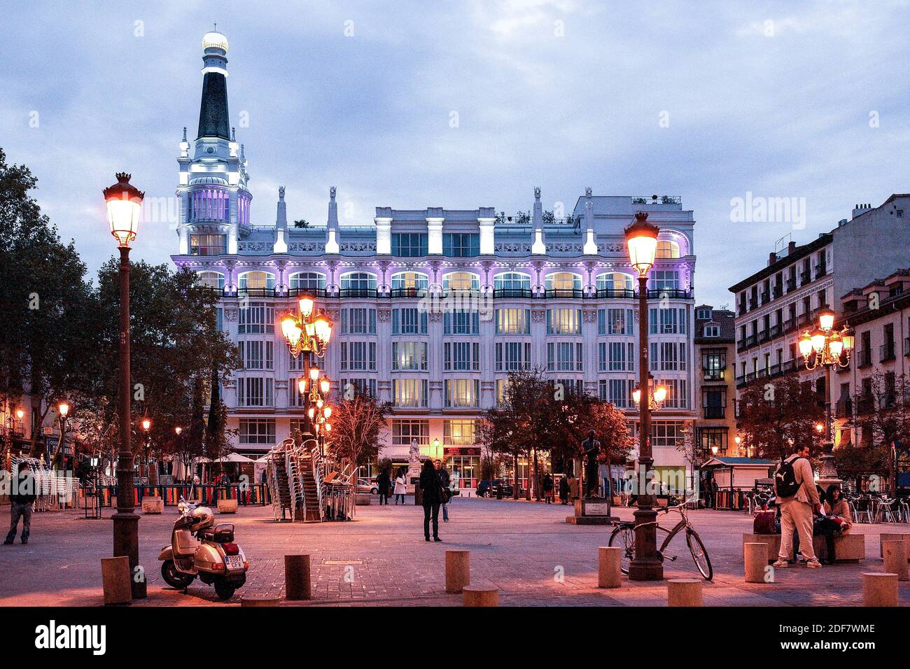 Santa Ana square, Hotel ME Madrid Reina Victoria, Barrio de las Letras,  MADRID, SPAIN, EUROPE Stock Photo - Alamy
