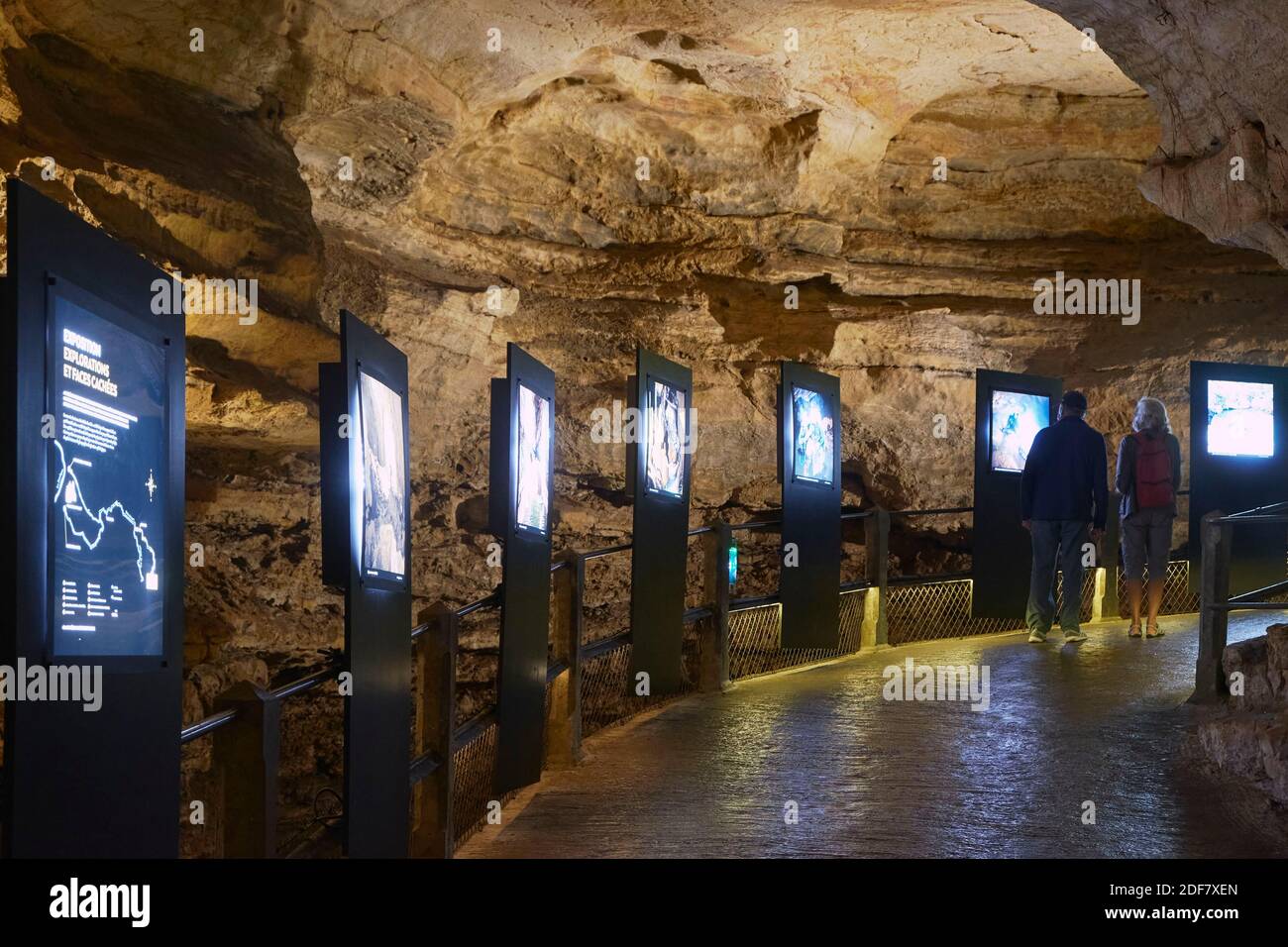 France, Lot, Causses du Quercy Regional Natural Park, Padirac, Padirac chasm, photographic exhibition installed 103 meters underground Stock Photo