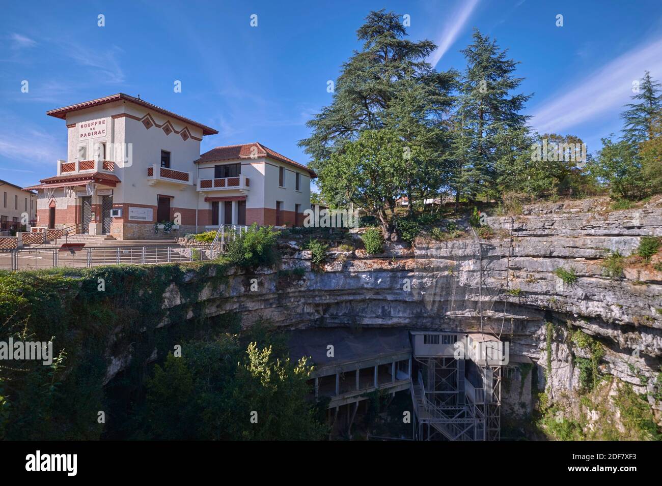 France, Lot, Causses du Quercy Regional Natural Park, Padirac, Padirac chasm, the visitor entrance Stock Photo